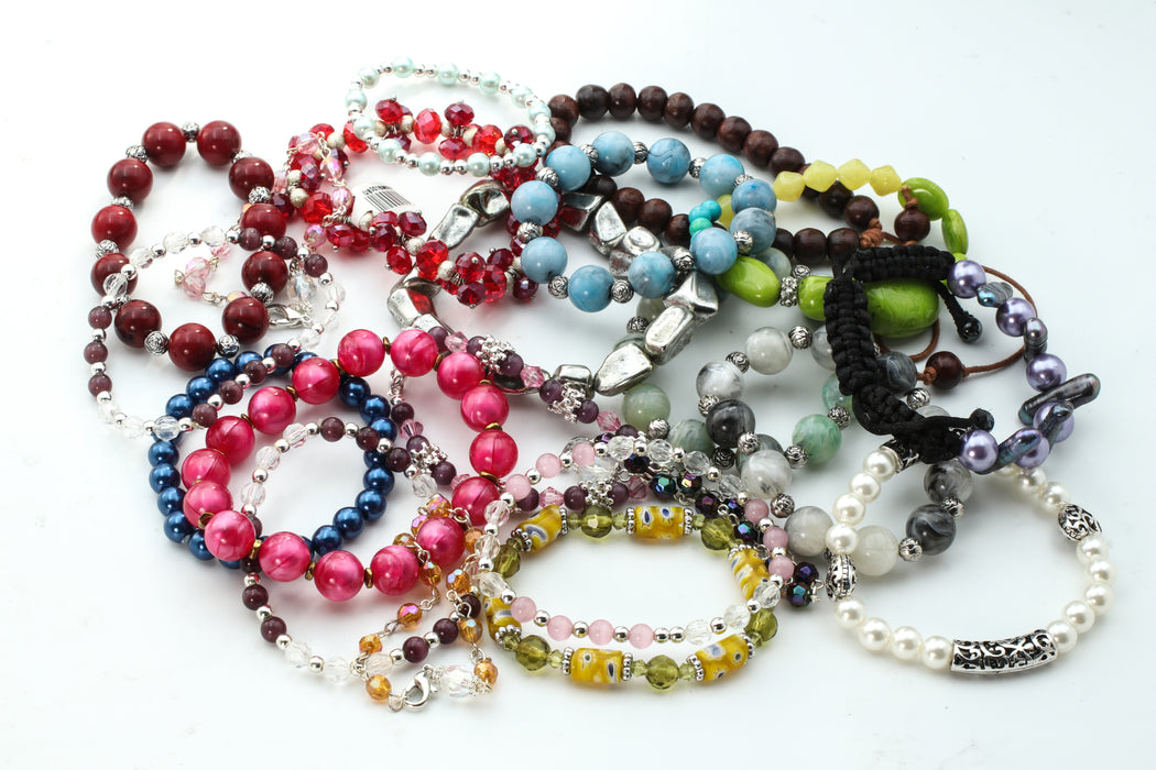 Beaded Bracelet Assortment 36 Pieces For