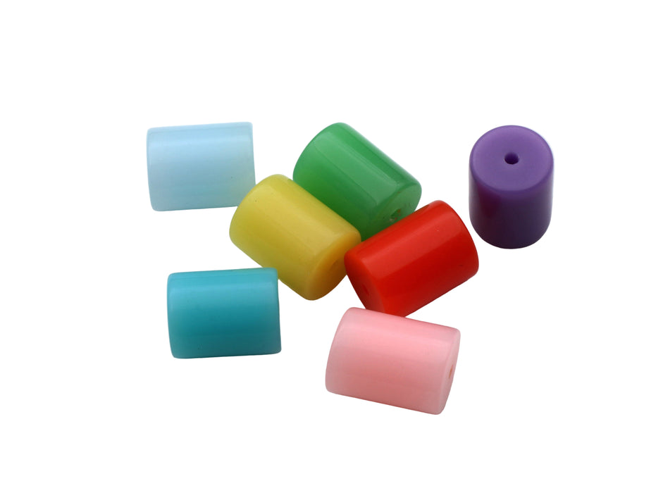Acrylic Plastic Bead Mix<br>Cylinder-Shape<br>1 Pound For