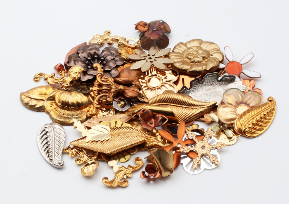 Botanical Style Metal Findings Mixture<br>1/2 Pound For