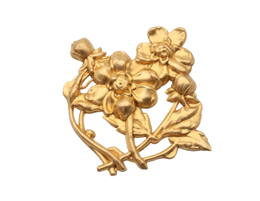 Brass Floral Stamping 12 Pieces For