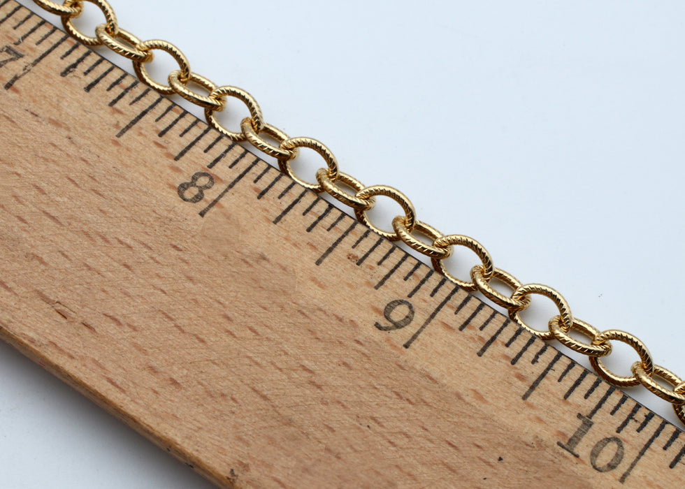 Gold Plated Brass Chain<br>18 Feet For