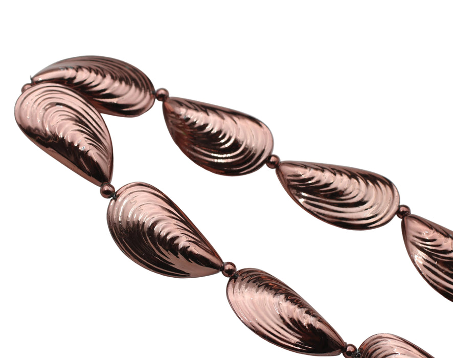 Plastic Shell Beads<br>18mm x 33mm<br>Four 22 Inch Strands For
