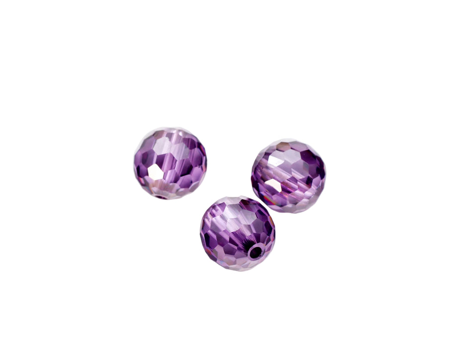 Cubic Zirconia 8mm Amethyst Beads  50 Pieces For