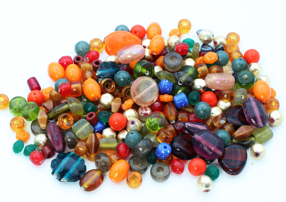 Mixed Glass Bead Assortment<br>Autumn Colors<br>1 pound for