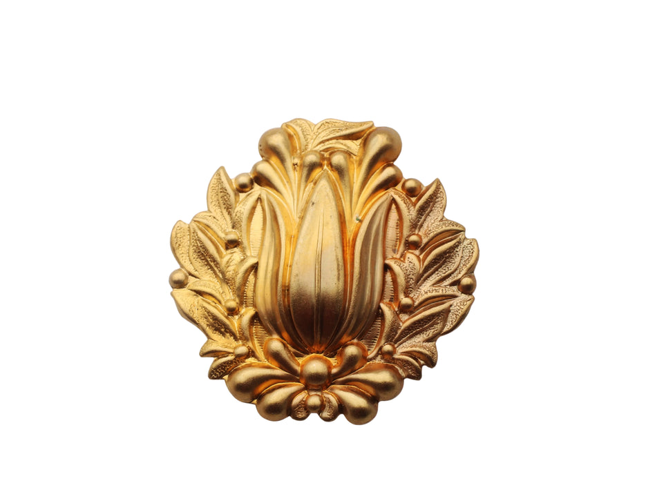 Brass Floral Stamping <br> 36 Pieces For
