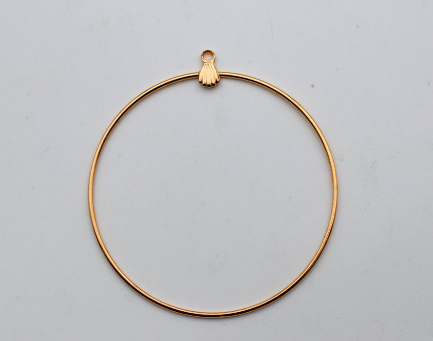 Earring Drop Gold Plated 45mm <br> 50 Pieces For