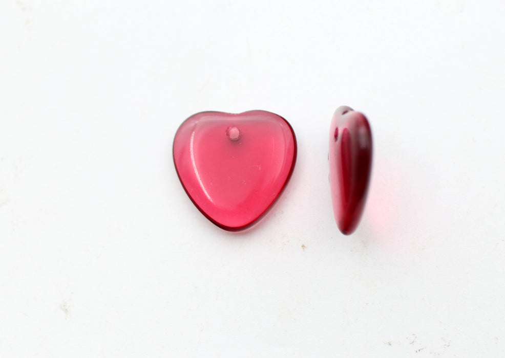 Glass Heart Drop 15mm <br> 50 Pieces For