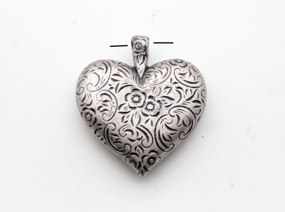 Puff Heart Pendant 35mm <br>10 For