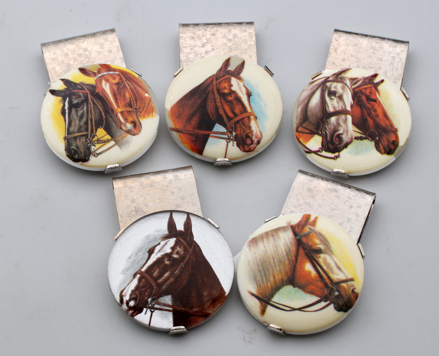 Money Clips with Horse Limoges<br>5 Pieces For