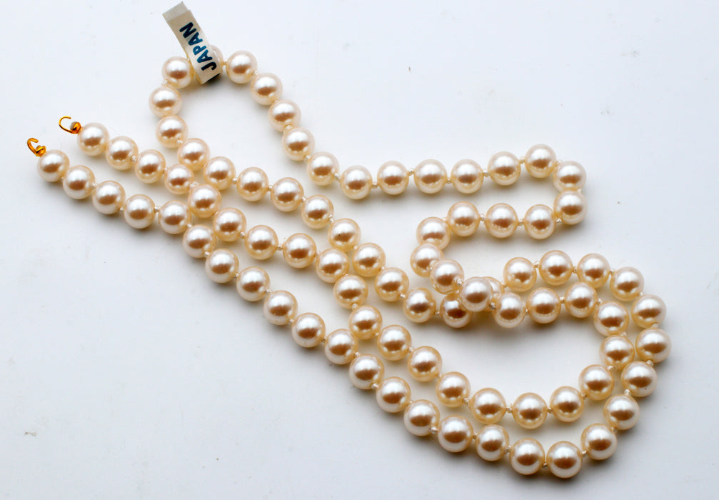 8 MM Glass Pearl Necklace  4 Strands for