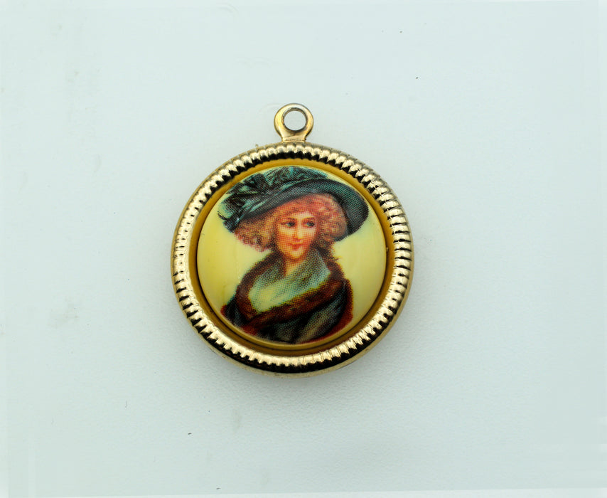 Victorian Lady Pendant 23mm 1 Dozen For