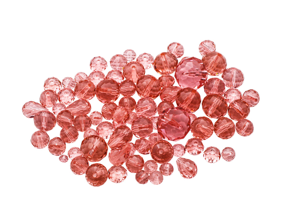 Rose Glass Bead Assortment<br>1/2 Pound For