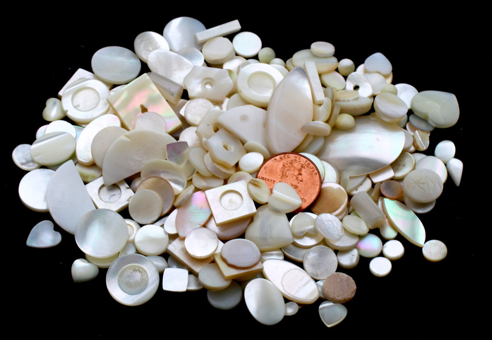 Mother Of Pearl Cabochon assortment <br >1/3 Pound For