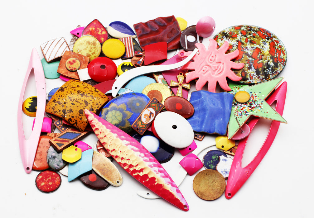 Assorted Enameled Findings<br>1/3 Pound For