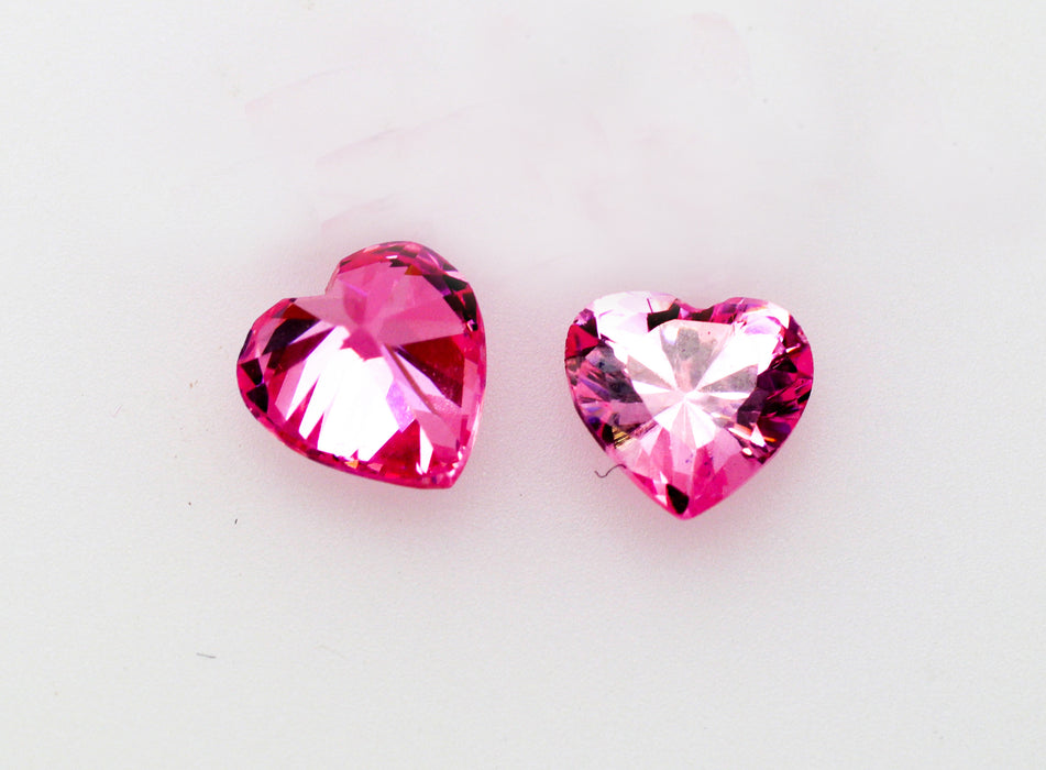 Cubic Zirconia Heart   4mm Pink  100 pieces for