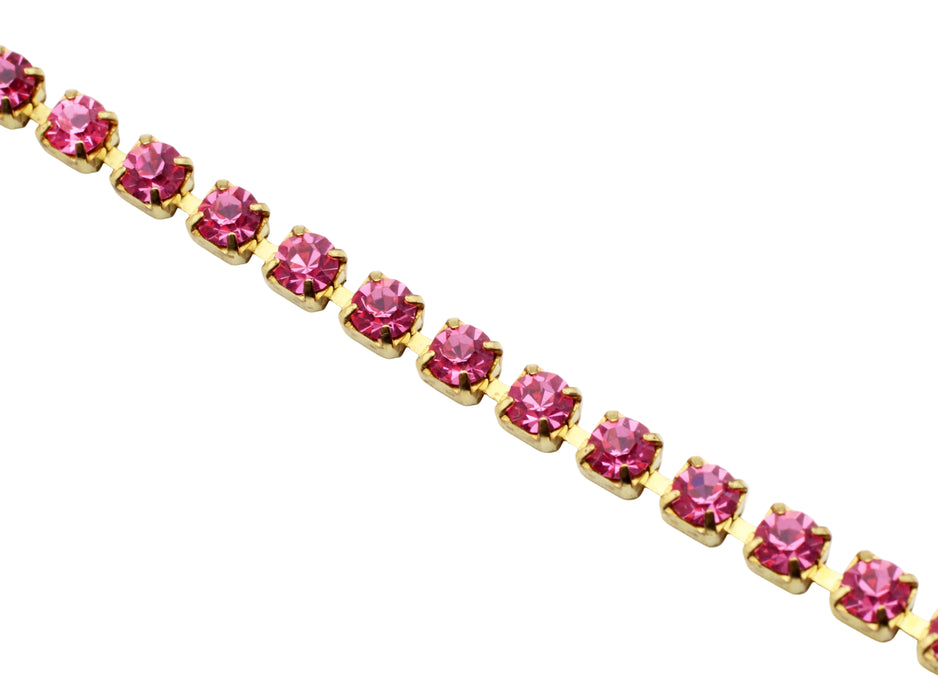Swarovski Rhinestone Chain  17ss (4mm) Rose  10 feet for