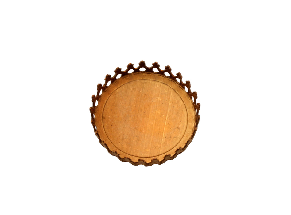 24mm Flat Back Settings Crown Edge <br> 50 Pieces For