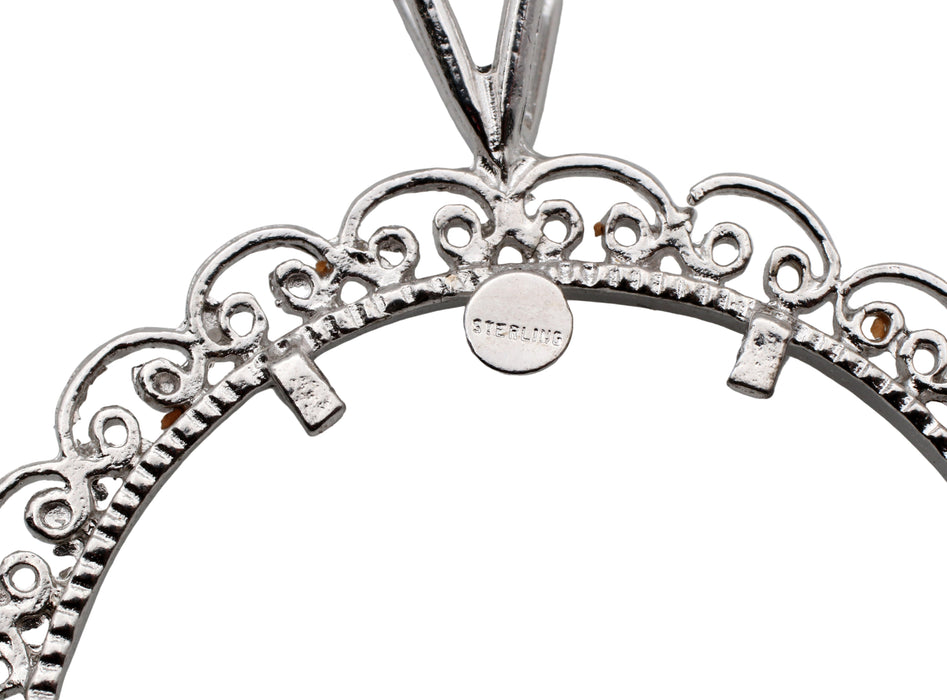 Sterling Silver Pendant Setting<br>38mm<br>1 Piece For