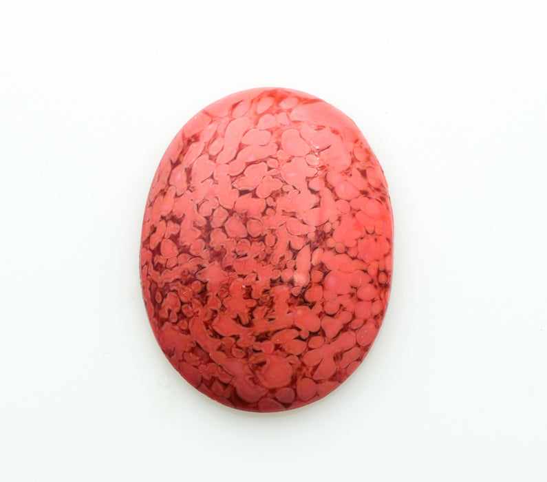 Flat Back Glass Cabochons  40 x 30mm Coral Matrix  18 Pieces For