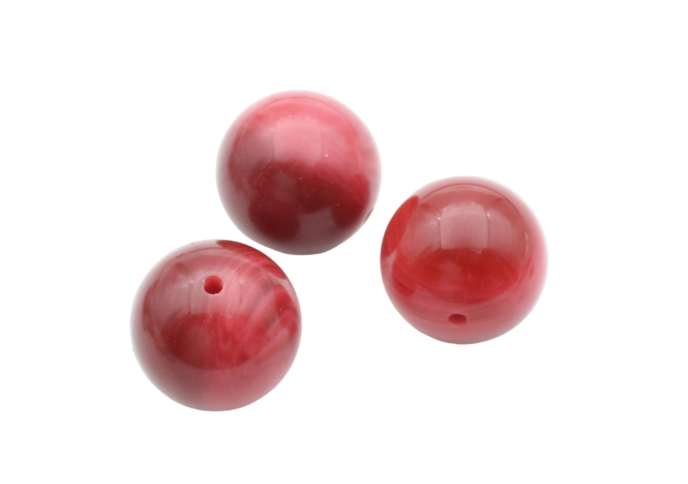 Marbled Plastic Beads<Br>20mm Round<br>1 Pound For