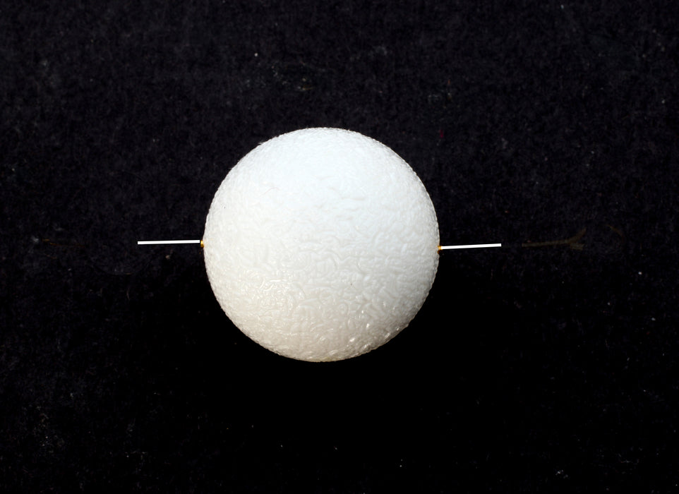 Hollow Plastic Beads<br>25mm Neon White<br>75 Pieces For