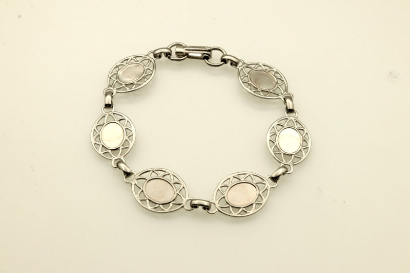 Station Bracelet  Imitation Rhodium Plated  1 dozen for