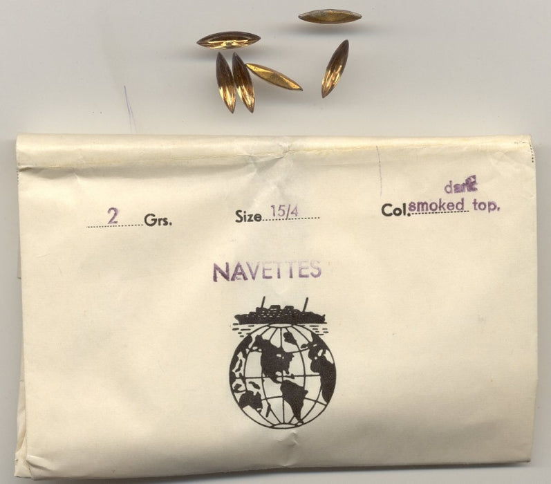 Navette 15 x 4mm Smoke Topaz  2 gross for