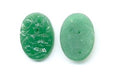 Etched Floral Glass 18 x 13mm Jade Green  1/2 gross for