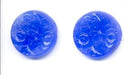 Etched Floral Glass 18mm Blue  1/2 gross for
