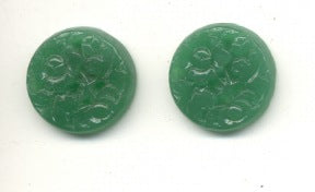 Etched Floral Glass 18mm Green  1/2 gross for