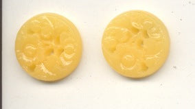 Etched Floral Glass  18mm Yellow   1/2 gross for 