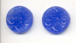 Etched Floral Glass  21mm Blue  1/2 gross for
