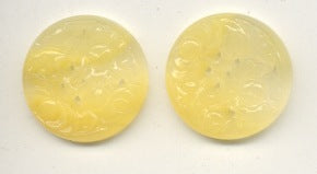 Etched Floral Glass  21mm Yellow  1/2 gross for