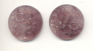 Etched Floral Glass  21mm Amethyst  1/2 gross for
