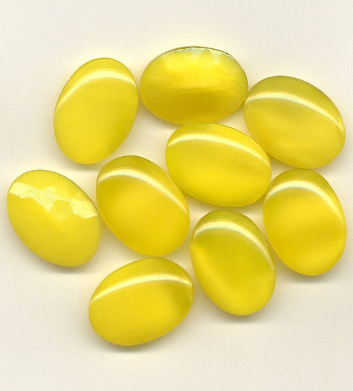 Glass Oval  25 x 18mm Yellow Moonstone  1/2 gross for