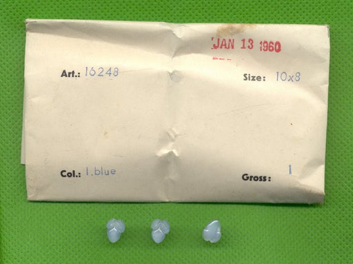 Vintage Glass Leaves  10 x 8mm Light Blue Moonstone  1 gross for