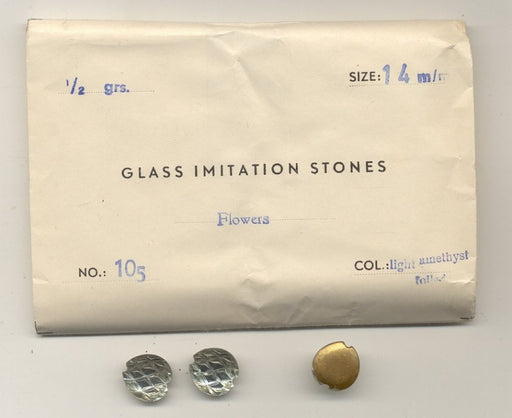 Vintage Fancy Glass Stones  14mm Light Amethyst  1/2 gross for