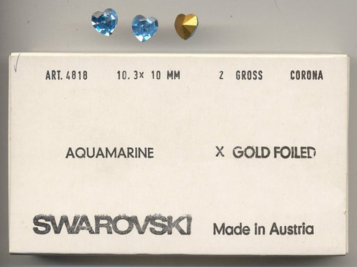 Swarovski Heart 10.3 x 10mm Aquamarine  1/2 gross for