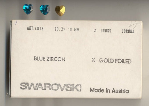 Swarovski Heart 10.3 x 10mm Blue Zircon  1/2 gross for