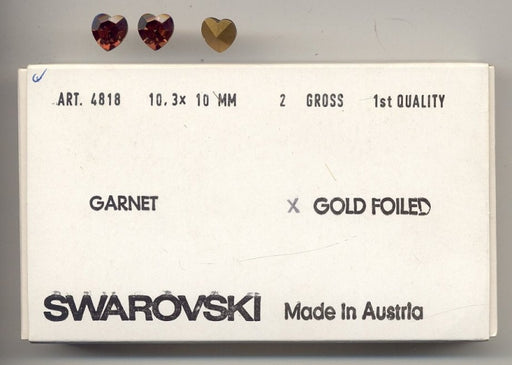 Swarovski Heart 10.3 x 10mm Garnet  1/2 gross for