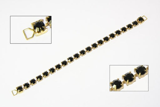Swarovski chain bracelet  22ss (5mm) Jet Stones  7 1/4 Inches Long  10 pieces for