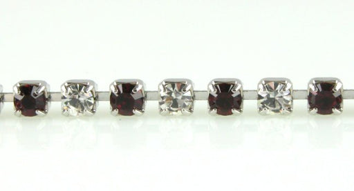 Swarovski Rhinestone Chain  18pp (2.5mm) Crystal/Ruby  10 feet for