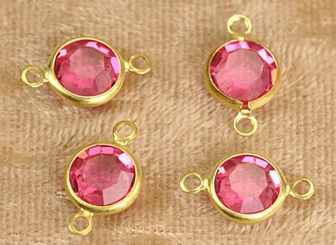 Swarovski Channel Set Stones 9mm (39ss)  Rose with 2 loop  1 gross for