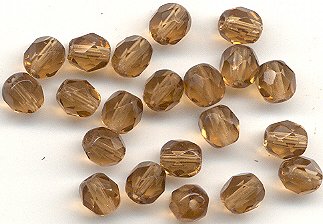 5mm Fire Polished Bead - Smoked Topaz 1/2 mass for