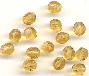 5mm Fire Polished Bead - Topaz 1/2 mass for