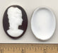 Glass Cameo  40 x 30mm - Jet Black  12 pieces for