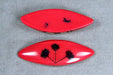 Vintage Lucite cabochon   with floral embedments - Red  1 dozen for