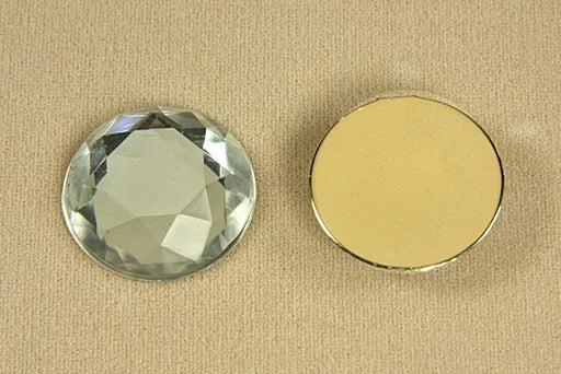 Plastic stone  30mm Round - Crystal  1/2 gross for