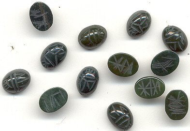 Scarab Stone 8 x 6mm Bloodstone  100 pieces for