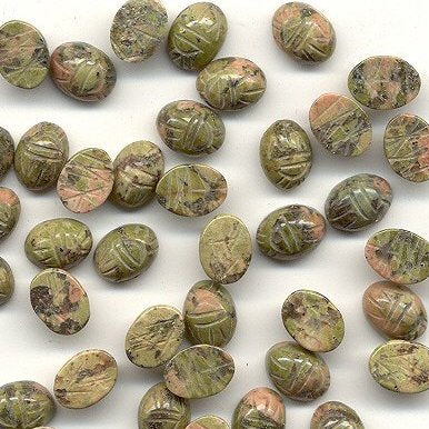 Scarabs 8 x 6mm Epidote  100 pieces for